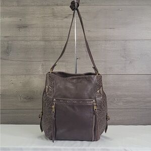 The Sak Dark Brown Leather Hobo Bag